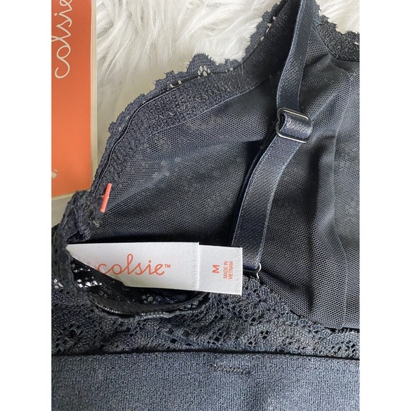 Set of 2 Colsie Women's Lace Triangle Bralette Black Size Medium  NWT - Picture 7 of 8